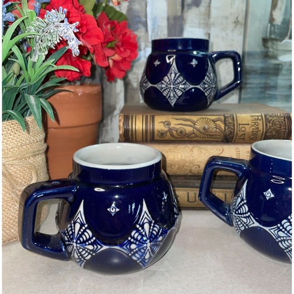 SET Vintage AG Wick Werke Blue Gray Porcelain Art Deco Mugs Cups Steins Germany - Picture 3 of 16